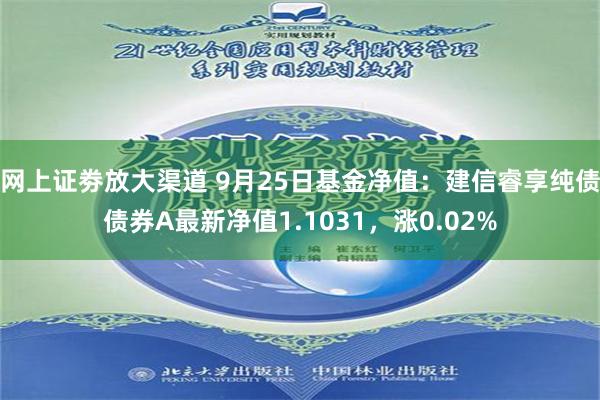 网上证劵放大渠道 9月25日基金净值：建信睿享纯债债券A最新净值1.1031，涨0.02%