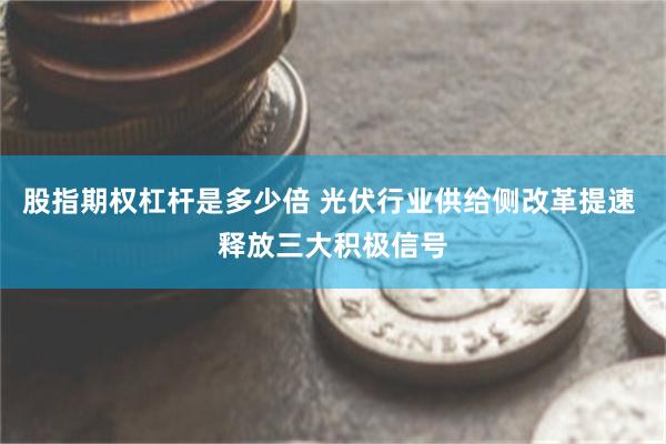 股指期权杠杆是多少倍 光伏行业供给侧改革提速 释放三大积极信号