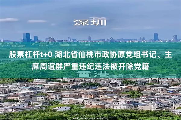 股票杠杆t+0 湖北省仙桃市政协原党组书记、主席周谊群严重违纪违法被开除党籍